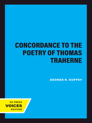 cover image of A Concordance to the Poetry of Thomas Traherne